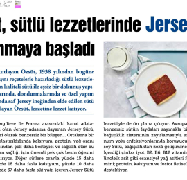 Özsüt Has Started Using Jersey Milk in Its Dairy Delights